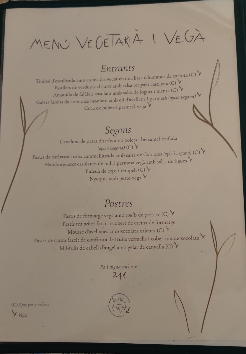 Menu Hostal De L'aigua-1