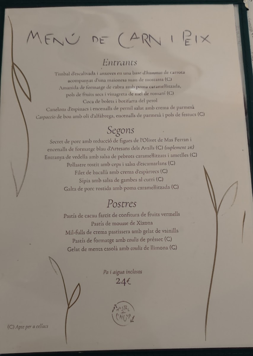 Menu Hostal De L'aigua-3