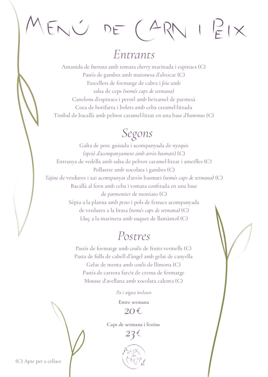 Menu Hostal De L'aigua-4
