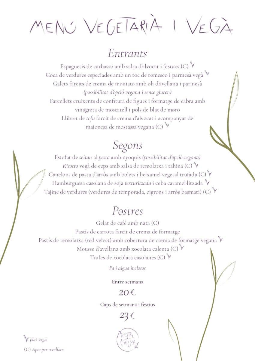 Menu Hostal De L'aigua-5